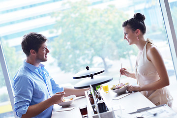 Image showing young couple at luch