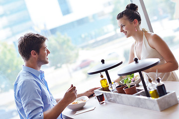 Image showing young couple at luch