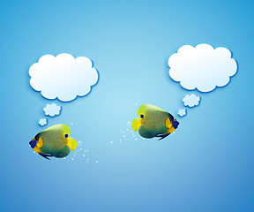 Image showing angelfish with speech bubbles. 