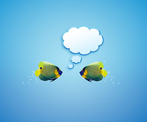 Image showing angelfish with speech bubbles. 