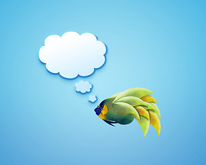 Image showing angelfish with speech bubbles. 