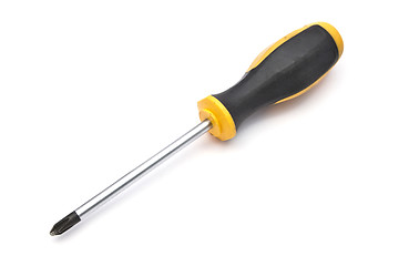 Image showing Yellow screwdriver and screws