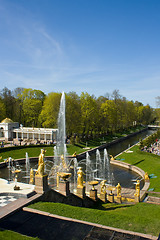 Image showing The well-known cascade of fountains of Peterhof. St. Petersburg. Russia.