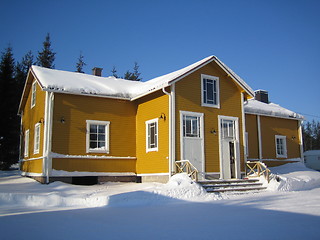 Image showing yellow wooden house