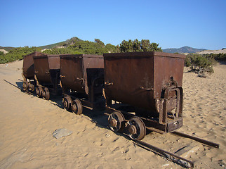 Image showing old mine trolleys 