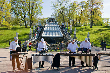 Image showing Cymbals Music in St. Petersburg Peterhof. Russia