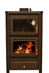 Image showing stove with fire burning