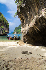 Image showing longtail boats 