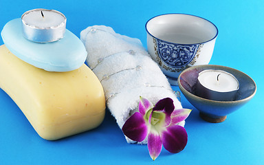 Image showing Spa products on a blue background