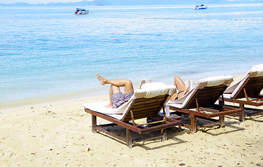 Image showing Couple on a tropical beach