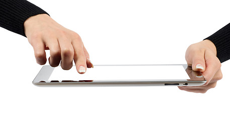 Image showing hands with tablet computer 