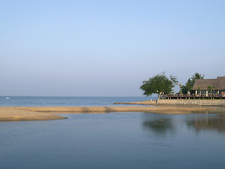 Image showing Beach and beach restaurant in Thailand