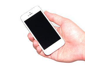Image showing Hand holding new iPhone 5