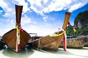 Image showing  longtail boats