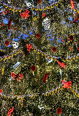 Image showing Big beautiful well decorated Christmas tree