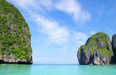 Image showing rocks and sea in Krabi 