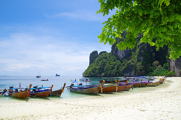 Image showing  boats on beach