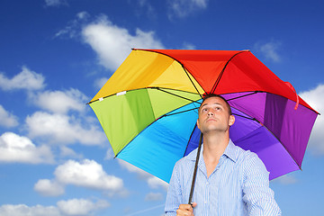 Image showing Man and Umbrella