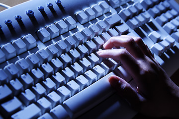 Image showing Typing on keyboard