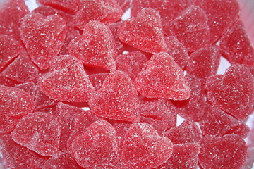 Image showing A lot of jelly hearts