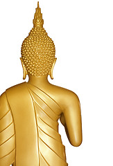 Image showing Buddha golden statue on white