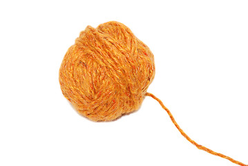 Image showing Ball of orange wool
