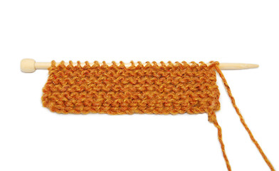 Image showing Short length of garter stitch knitting on one needle