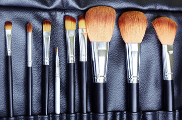 Image showing Makeup brush set