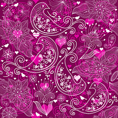 Image showing Valentine vinous repeating pattern