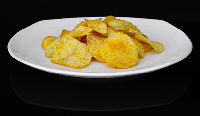 Image showing Potato chips on a plate