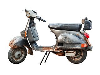 Image showing Old scooter on white background