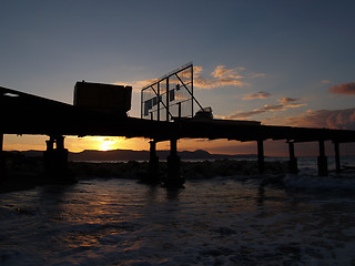 Image showing Sunset Under Dock