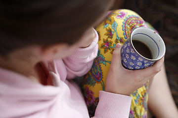 Image showing Woman with cofee