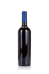 Image showing Bottle of red wine isolated on white 