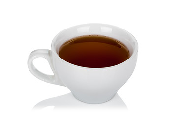 Image showing White ceramic cup with tea isolated on white