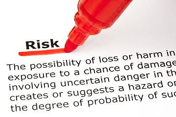 Image showing Risk underlined with red marker