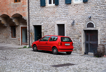 Image showing Red Car in Old Town