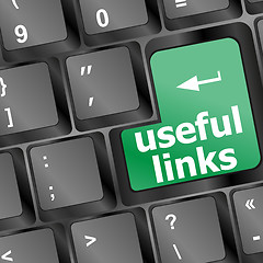 Image showing useful links keyboard button - business concept