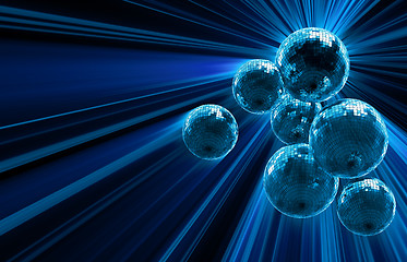 Image showing dark background with mirror disco balls