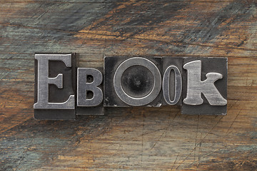 Image showing ebook word in metal type