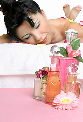 Image showing Massage with essential oils