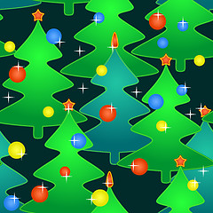 Image showing Seamless pattern with holidays christmas-trees