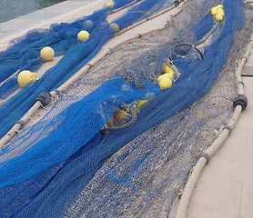 Image showing Blue fishing nets