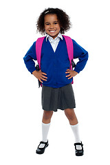 Image showing Primary school girl posing confidently