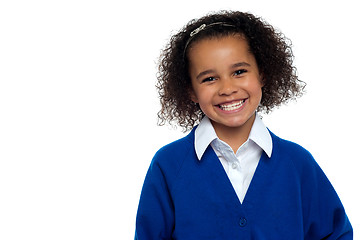 Image showing Pretty elementary school girl, curly hair