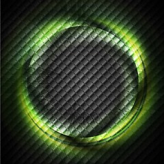 Image showing Green ring on dark square texture