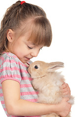 Image showing Little girl with rabbit