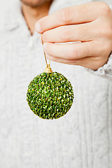 Image showing Green Christmas bauble
