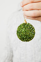 Image showing Green Christmas bauble