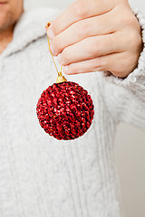 Image showing Red Christmas bauble